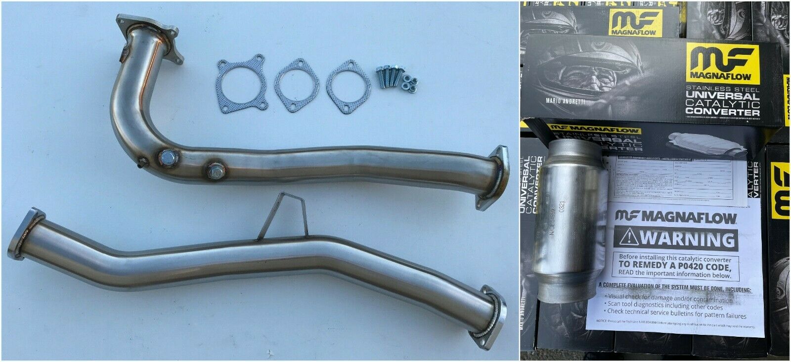 1320 Perf For 2015 - 2020 Wrx Auto Downpipe 3x O2 Bung Automatic J Pipe 3" Hfc